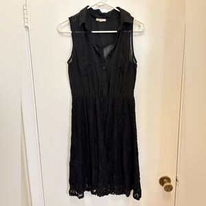 Pleione Black Lace Midi Dress